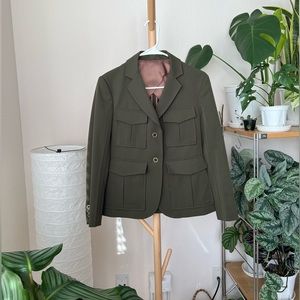 Theory Lackman Patch Pocket Vine Green Prospective Blazer Jacket